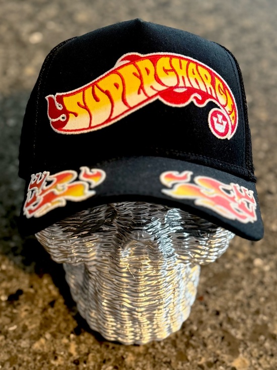Goorin Bros Other - Goorin Bros Black embroidered Trucker “Supercharged ” with flames 🔥 SnapBack